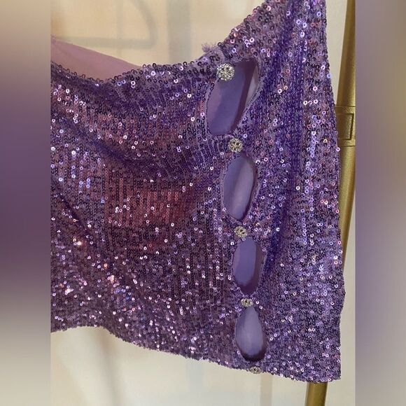 Blanc miniskirt and sequin top set lavender color new from my boutique - Picture 6 of 9